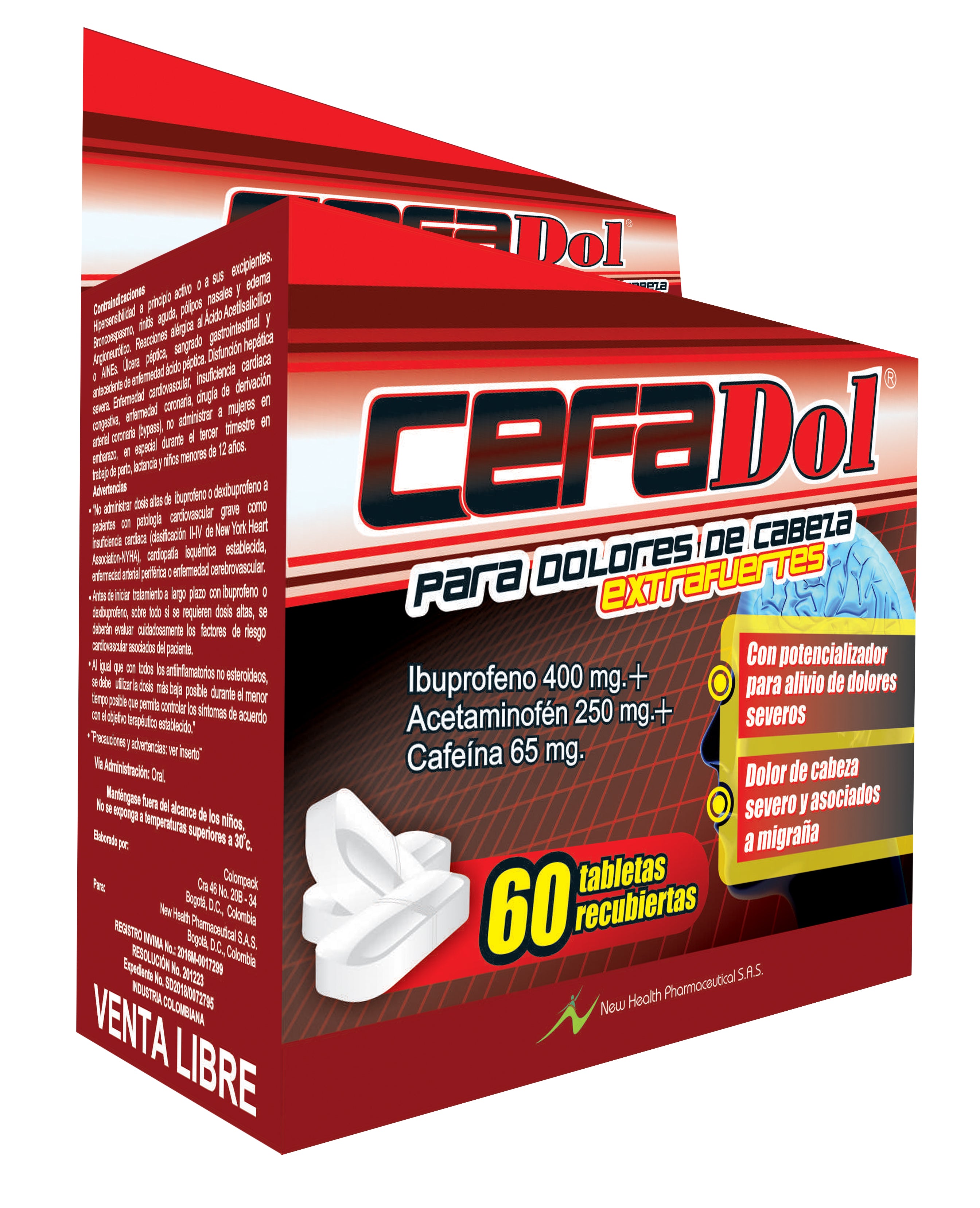 Cefadol caja x 60 tabletas recubiertas